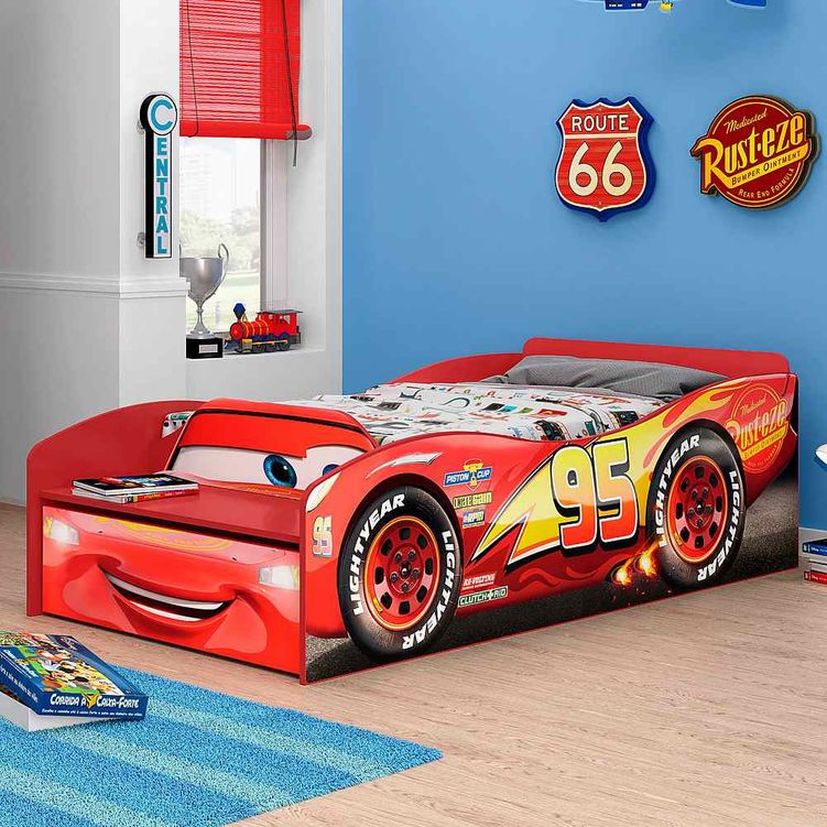 Cama Infantil Carros Disney Star 1a Vermelho Pura Magia Cama Infantil Carros Com Bau Original Disney Premium Pura Magia Pura Magia